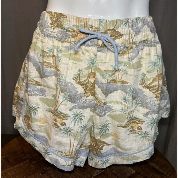 Rip Curl Palm Tropical Linen Blend Beach Pullon Shorts Women's Size Large - Picture 16 of 16